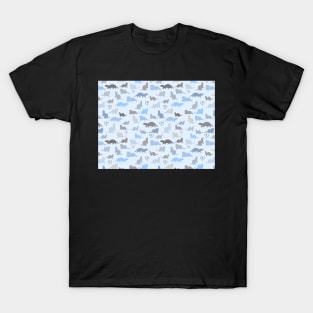 Blue Ferrets Pattern T-Shirt